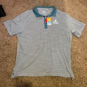 Blue striped puma golf shirt